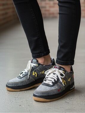 Nike Air Force 1 Low Camo Denim Remix Sneakers